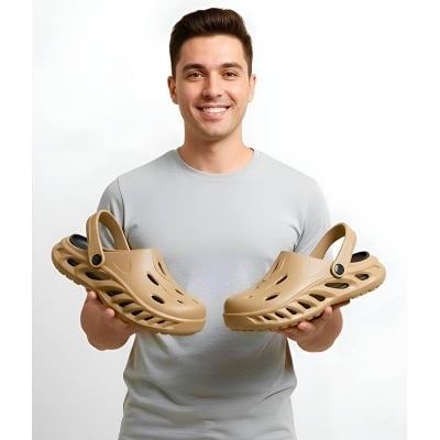 Picture of AirFlex Men’s Premium EVA Clogs Sandals – Black, Blue & Beige | Ultra-Light, Breathable & Comfortable Slip-On Footwear for Daily Use