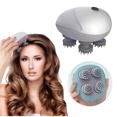 Picture of Smart Electric Scalp Massager for Men, Women, Cat & Dog Pets – Waterproof Rechargeable Head Massager with 4 Massage Heads & 3 Speeds for Hair Growth, Stress Relief & Relaxation