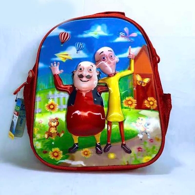 Picture of Kazi Brand | NEW Kids Motu Patlu 3D Cartoon School Bag – Premium Quality | Waterproof, Durable Backpack for Nursery & KG Boys & Girls | Lightweight & Comfortable