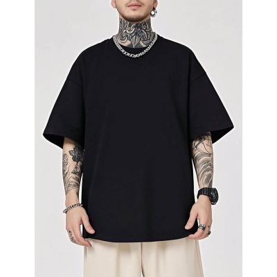 Picture of Men’s Black Oversized Drop Shoulder T-Shirt – Casual Stylish Cotton Tee