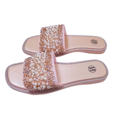 Picture of Slippers For Girls | Sandals for girls with stones | Fashionable | Stylish | Comfortable | Super soft | Super | lightweight | Anti-slip sole | Casual wear slippers for women | Girls Slide Sandal Slippers