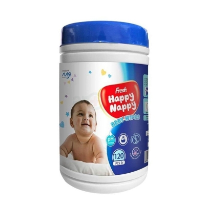 Picture of Fresh Happy Nappy Baby Wipes Canister 120 pcs