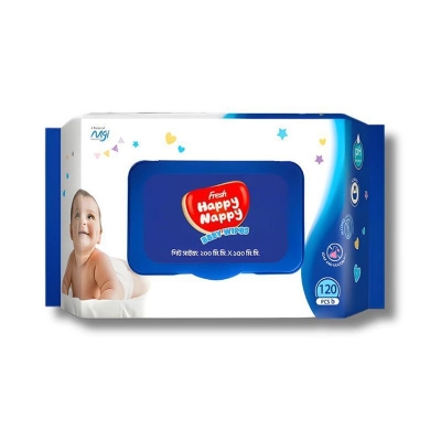 Picture of Fresh Happy Nappy Baby Wipes Pouch 120 pcs
