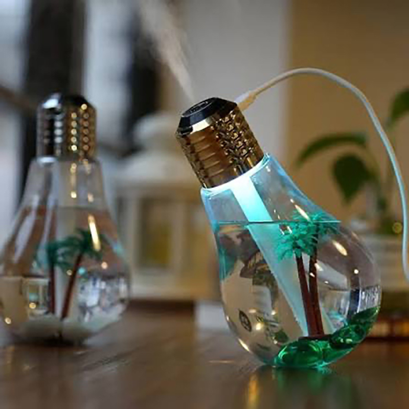 Picture of Air Humidifier Bulb With Decorative Night Light. Essential Oils Diffuser Bulb for Home, Car, Office. Desktop Light Aroma Diffuser Gift item