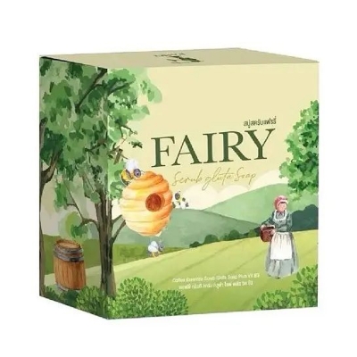 Picture of Fairy Scrub Gluta Soap Bar Coffee Green Tea Brightening Smooth Soft Skin 50g
