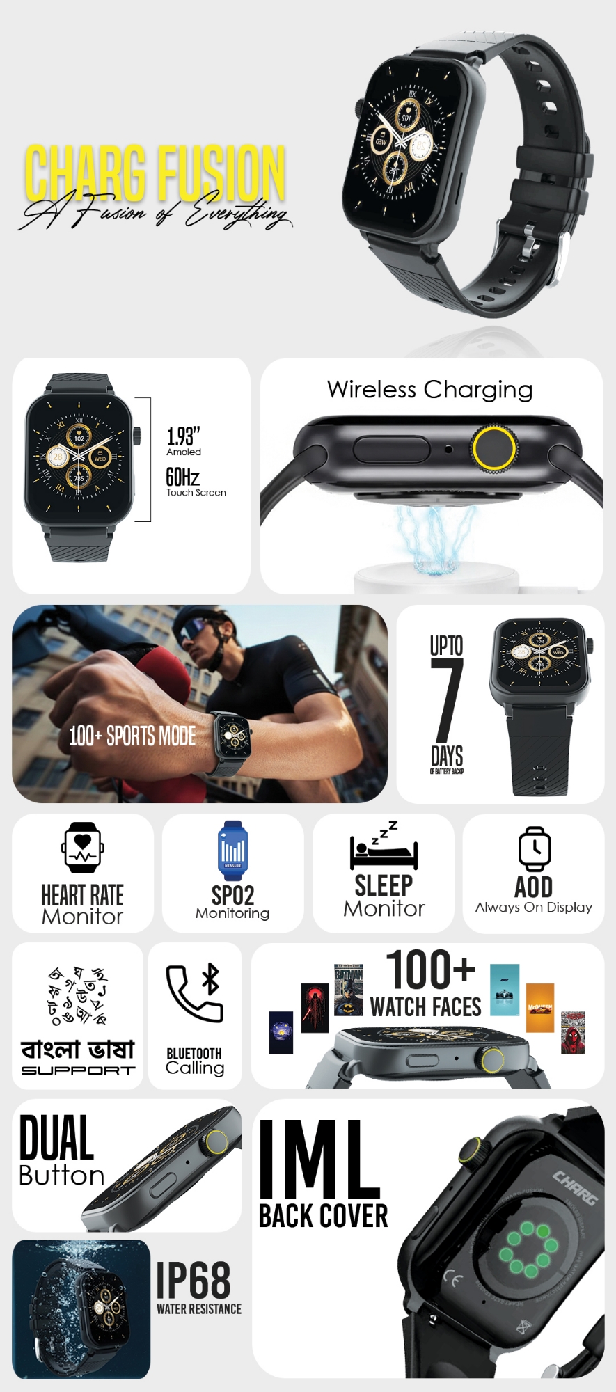 Picture of CHARG Fusion 60Hz Amoled Smart Watch