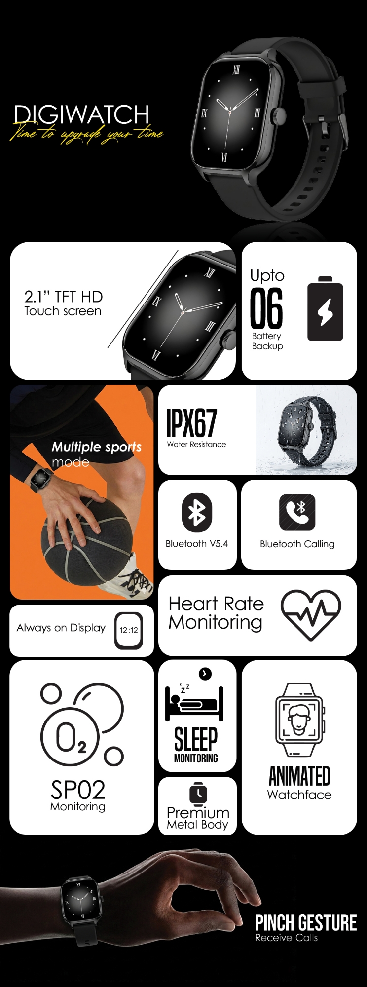 Picture of CHARG Digiwatch Bluetooth Calling Smart Watch