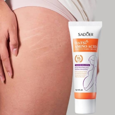 Picture of SADOER Oats & Amino Acid Stretch Mark Cream 40gm For Pregnancy Repair Scar, Hydrates and Soothes & Reduces Stretch Marks