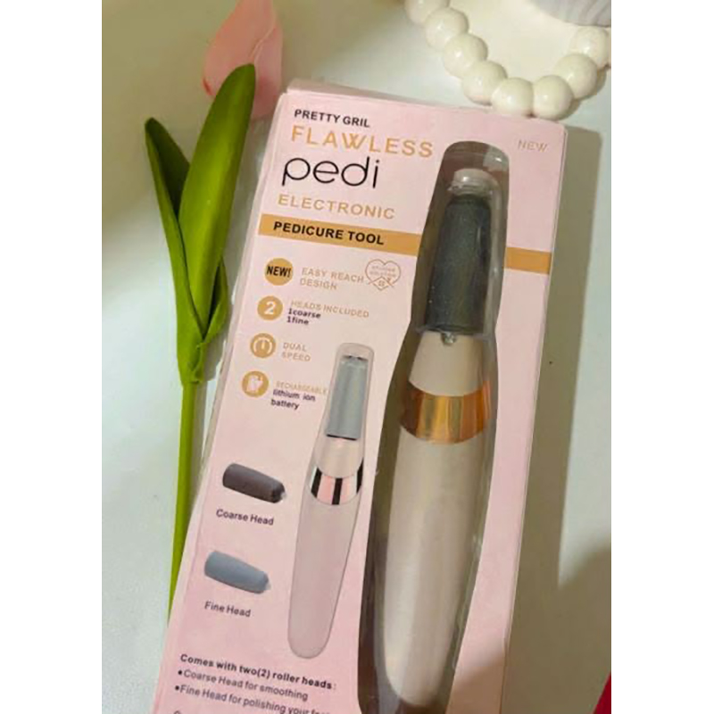 Picture of Pretty Gril Flawless Pedi Electronic Pedicure Tool with Two Roller Heads & Charging Cable