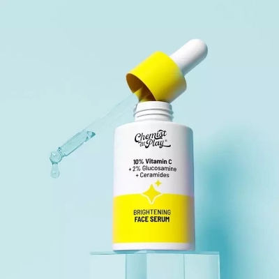 Picture of Chemist At Play 10% Vitamin C Face Serum 30ml |Brightens & Gives Glow |Fades Dark Spots |Treats Hyperpigmentation| Balances Melanin Production | Ethyl Ascorbic Acid & Glucosamine | For All Skin Types