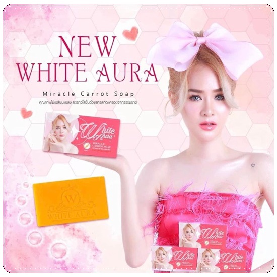Picture of White Aura Miracle Carrot Soap Revealing Radiant Skin Dark Spots Skin White Clear 160g (Thailand)