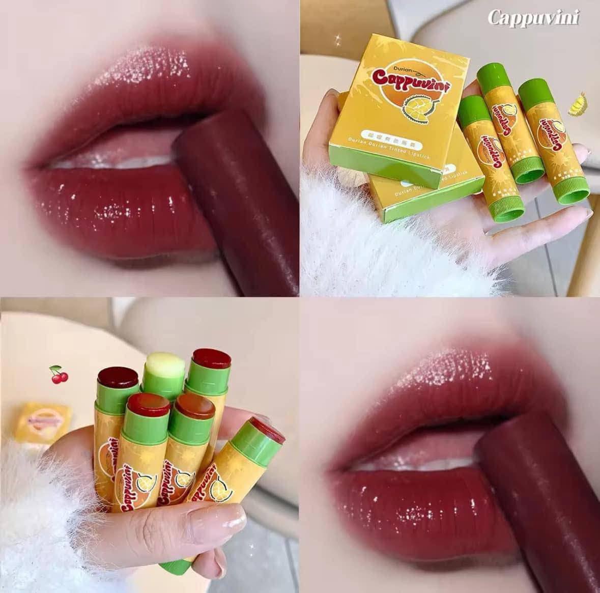 Picture of Cappuvini Tinted Lipstick Lip Color Lip Balm Lip Tint Lipstick Lip Makeup for Women Durian Flavor