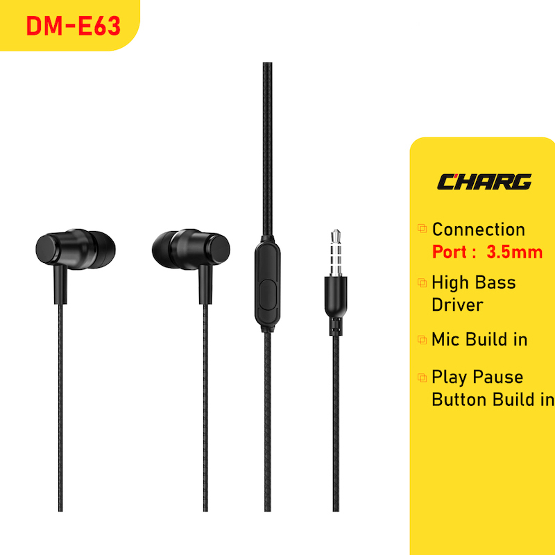 Picture of CHARG DM-E63 3.5MM In-Ear White Wired Earphone