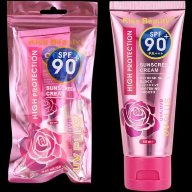 Picture of kiss beauty Skin Care Facial Sunscreen Cream SPF 90+ Sunblock Lotion 60ml