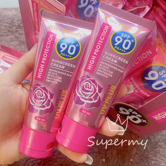 Picture of kiss beauty Skin Care Facial Sunscreen Cream SPF 90+ Sunblock Lotion 60ml
