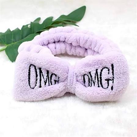Picture of Women Bow Hair Band Fashion OMG Letters Wash Face Headband Girls Headwear Hairbands Coral Fleece Hair Accessories