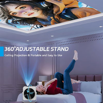Picture of AUN A005 Android Projector LED 4K Decoding Portable Projector Video Full HD 1080P WIFI 3D MINI Home Theater Cinema (Grey)