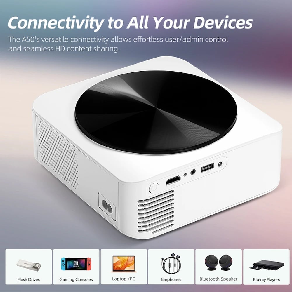 Picture of AUN A005 Android Projector LED 4K Decoding Portable Projector Video Full HD 1080P WIFI 3D MINI Home Theater Cinema (Grey)