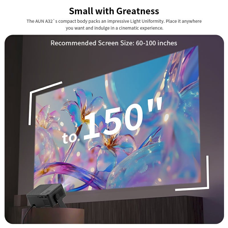 Picture of AUN Android Projector A32 Pro Portable Home Cinema LED Video Projector MINI Theater WIFI (A32 Pro)