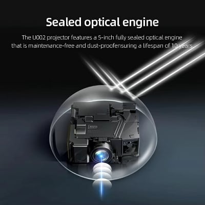 Picture of AUN U002 Android 12 Projector ROM 32GB Auto Focus 3D MINI Theater Online Movie Full HD 1080P LED 4K VideoProjector Home Cinema (Black)