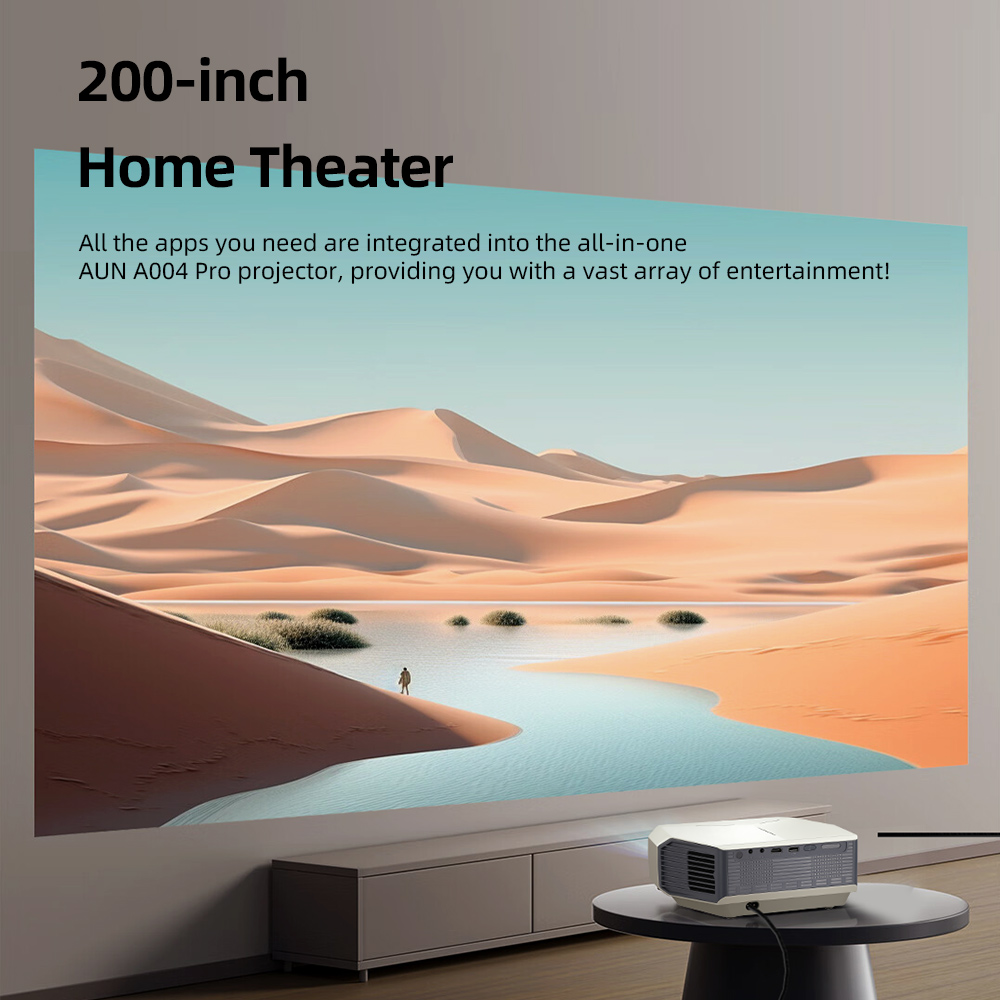 Picture of AUN A004 Pro Projector Portable Full HD Home Cinema 4K Movie Decode 1080P Video Projector Electric Focus (A004 Pro)