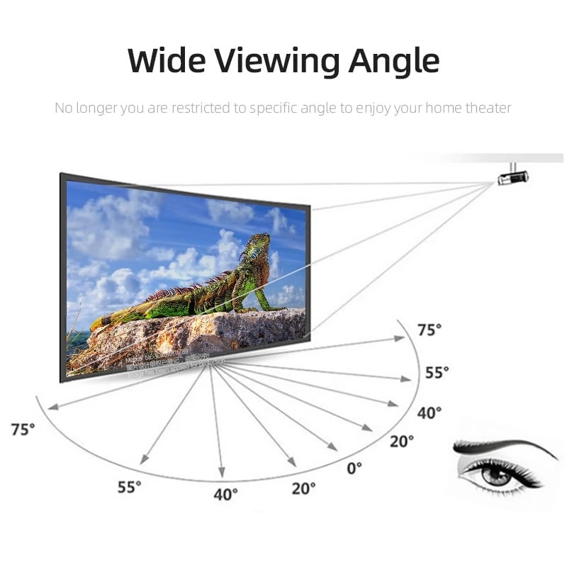 Picture of AUN Thicken Projector Screen 60/100/120/150 inch 16:9 Foldable Portable White cloth material for 4K Full HD Home theater (100 inch)