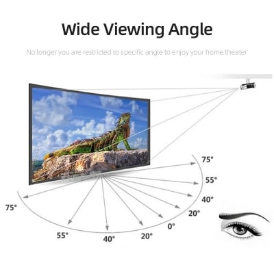 Picture of AUN Thicken Projector Screen 60/100/120/150 inch 16:9 Foldable Portable White cloth material for 4K Full HD Home theater (100 inch)