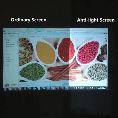 Picture of AUN 16:9 Anti-light Reflective Fabric 60/100/120 inch Screen for Home theater, ALR Screen for Projector (120 inch)