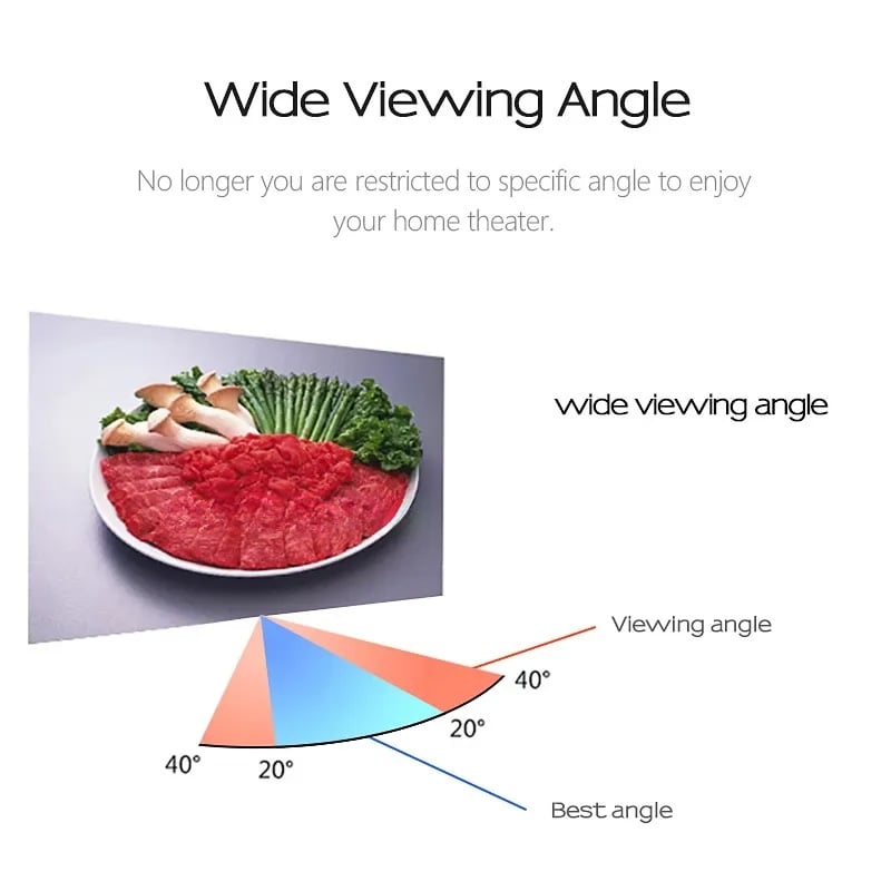 Picture of AUN 16:9 Anti-light Reflective Fabric 60/100/120 inch Screen for Home theater, ALR Screen for Projector (100 inch)