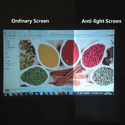 Picture of AUN 16:9 Anti-light Reflective Fabric 60/100/120 inch Screen for Home theater, ALR Screen for Projector (100 inch)