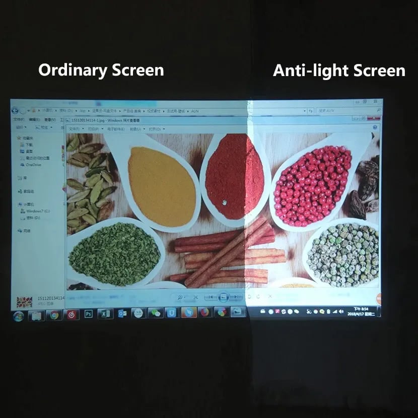 Picture of AUN 16:9 Anti-light Reflective Fabric 60/100/120 inch Screen for Home theater, ALR Screen for Projector (60 inch)