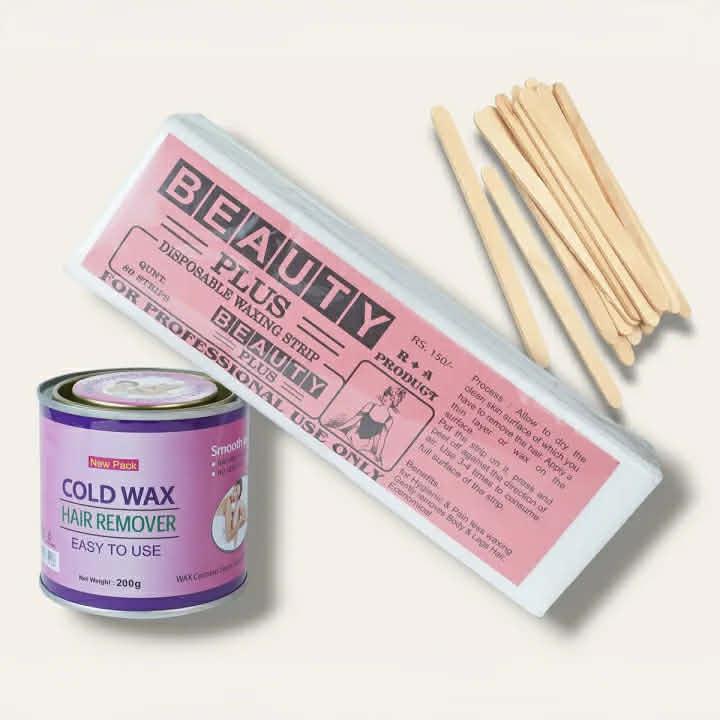 Picture of MUMTAZ HERBAL COLD WAX 200 ML + WAX PAPER 80 PICH + STICK 20 PICH