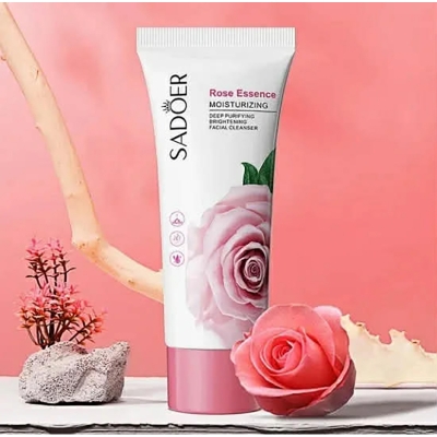 Picture of SADOER Vitamin C Facial Cleanser Rose Aloe Vera Face Wash Natural Moisturizing Deep Cleaning Skins For Women Skin Care Sensitive Skins- 100GM