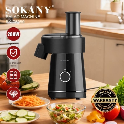 Picture of SokanySK-06059 Home Use 6 in 1 Multifunction Slicing Shredding Disc Electric Vegetable Shredder Salad Maker Chopper