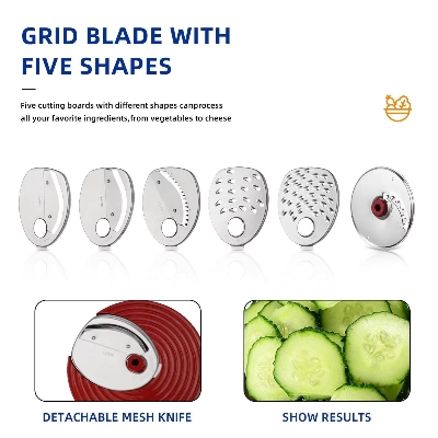 Picture of SokanySK-06059 Home Use 6 in 1 Multifunction Slicing Shredding Disc Electric Vegetable Shredder Salad Maker Chopper