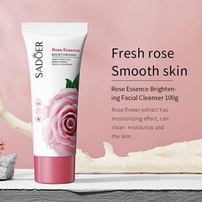 Picture of SADOER Vitamin C Facial Cleanser Rose Aloe Vera Face Wash Natural Moisturizing Deep Cleaning Skins For Women Skin Care Sensitive Skins- 100GM