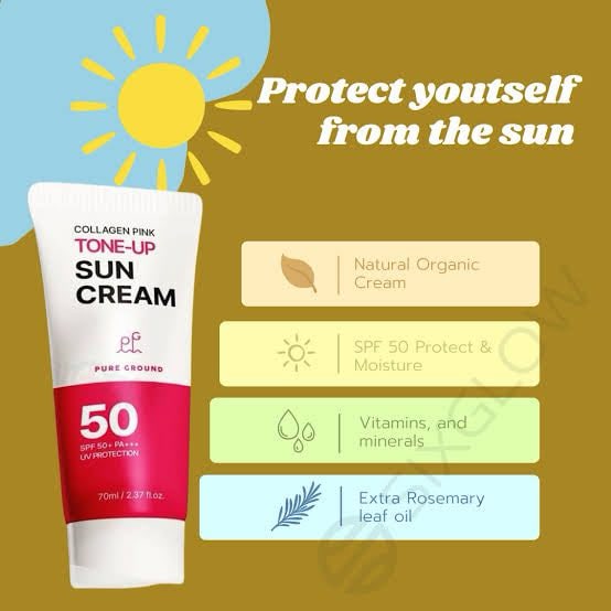 Picture of Pure Ground Collagen Pink Tone Up Sun Cream SPF50+ 70ml