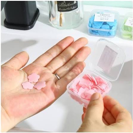 Picture of Portable Soap Paper Bath Hand Washing Disposable Soap Slice Mini Flower Travel Scented Petal Wash Hand Soap