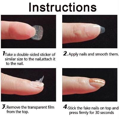 Picture of 24 pcs Nail Glue Stickers 1 Sheets