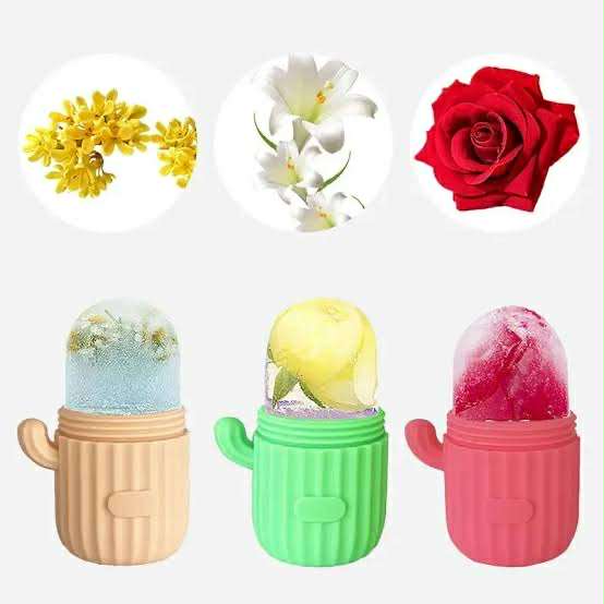 Picture of Cactus Shape Ice Roller For Face Reusable Ice Face Massager For Women Girl Eliminate Facial Puffiness In The Morning Easy To Use