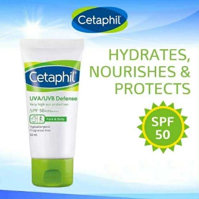 Picture of Cetaphil UVA/UVB Defense SPF 50+ for Face & Body 50ml  2025