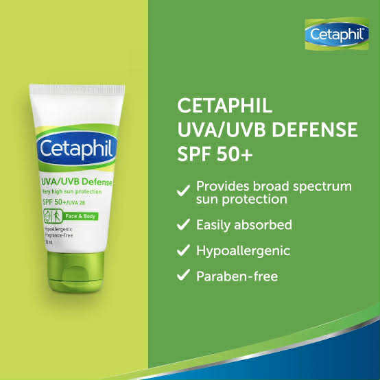 Picture of Cetaphil UVA/UVB Defense SPF 50+ for Face & Body 50ml  2025