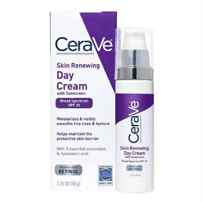 Picture of CeraVe Skin Renewing Day Cream with Sunscreen SPF 30 – Anti-Aging Moisturizer with Encapsulated Retinol, Hyaluronic Acid & Ceramides (50 gm) 2025