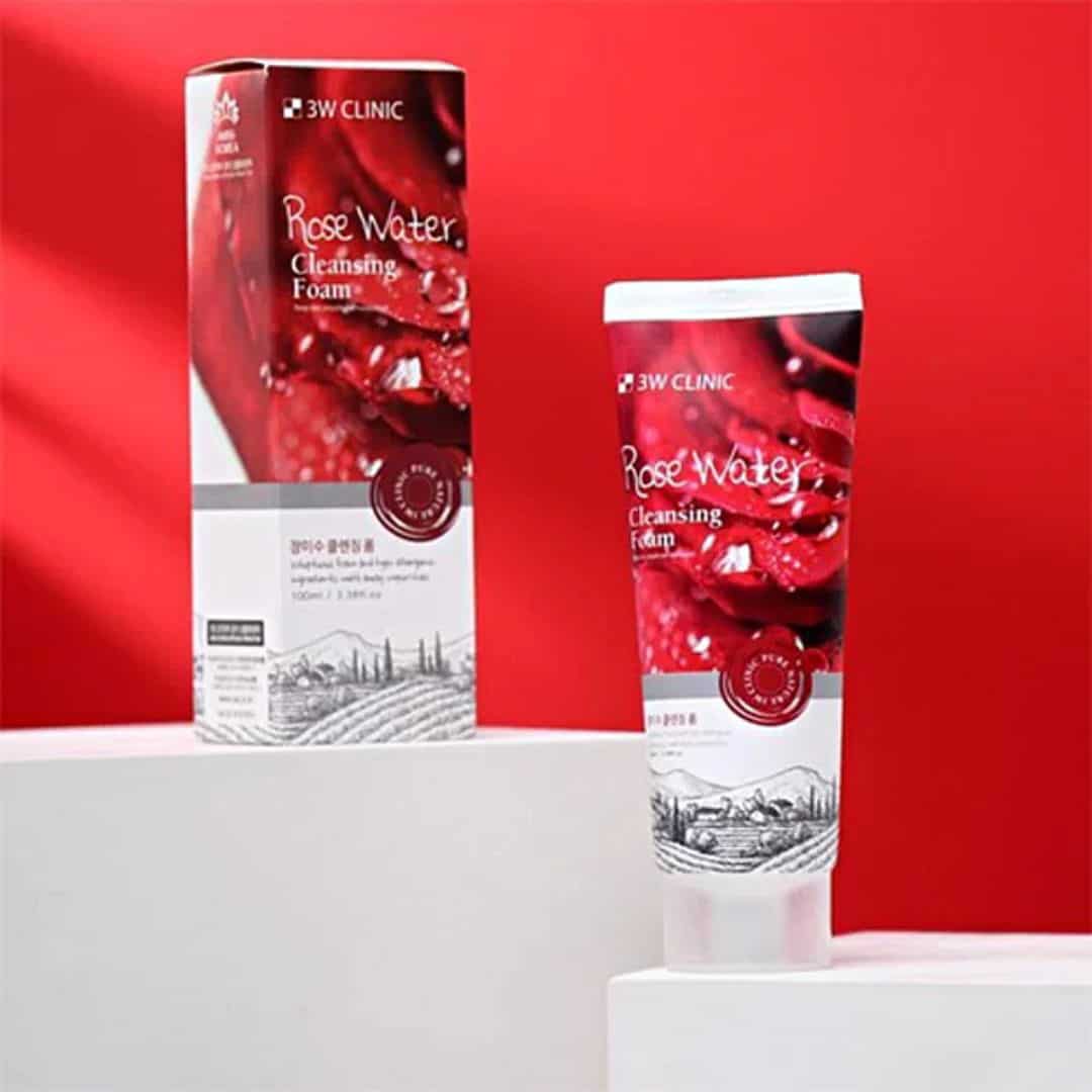 Picture of 3W Clinic Rose Cleansing Foam 100ml