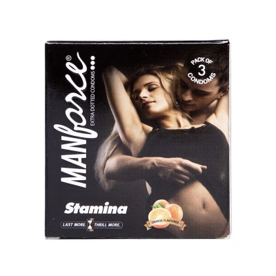 Picture of Manforce stamina Condoms Orange Flavour 3 Piece