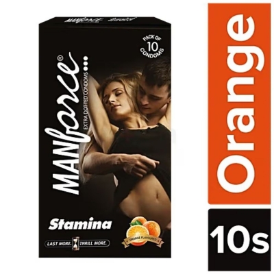 Picture of Manforce Stamina Orange Flavored Condom 10 Pieces