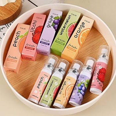 Picture of Oral Fresh Spray Mouth Freshener 6 Smell Fresh Breath Mouth Fruit Litchi Peach Grape Flavor Persistent Portable Oral Care