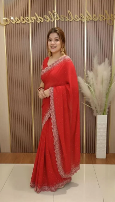 Picture of New Stylish Exclushive Collection Georgette High Quality Stylish Saree. Saree with unstitched Blouse for Women