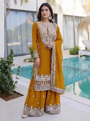 Picture of Premium Soft Jorjet With sequence embroidery And Inner Attached Ready Maede Party Wear dress