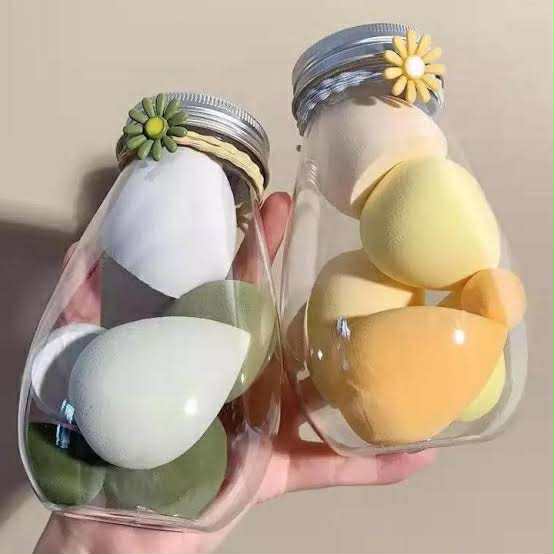 Picture of 6pcs Beauty Blender Sponge Makeup Puff Set With Bottle